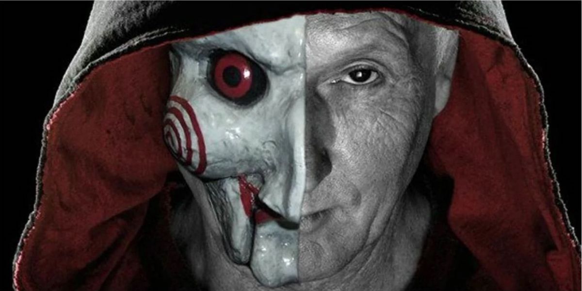 Jigsaw wears the mask of Billy the Doll