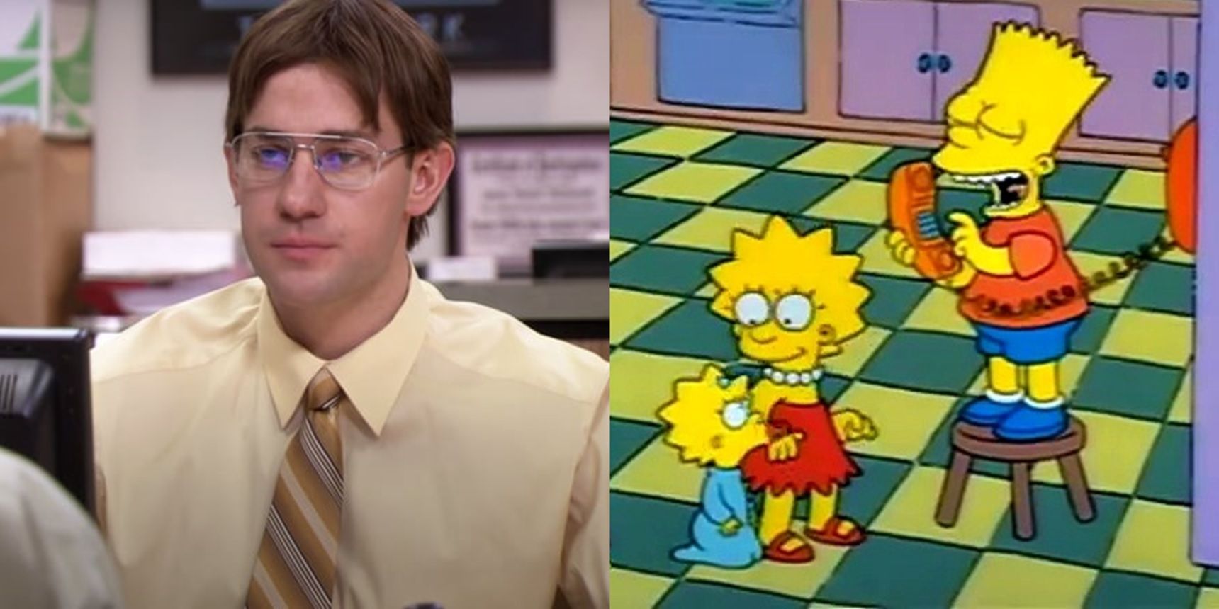 Jim Halpert and Bart Simpson