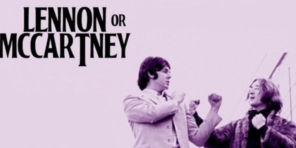 John Lennon and Paul McCartney in a fighting pose