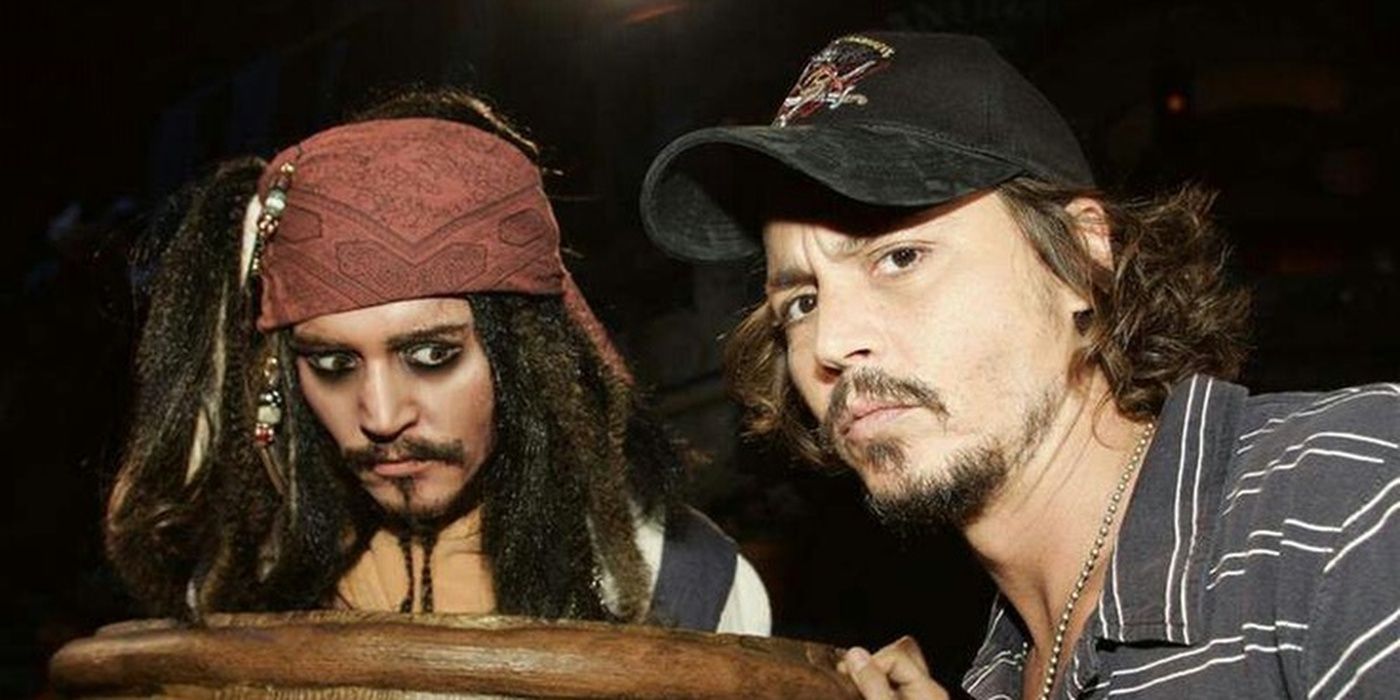 Depp and His Double On Pirates Of The Caribbean