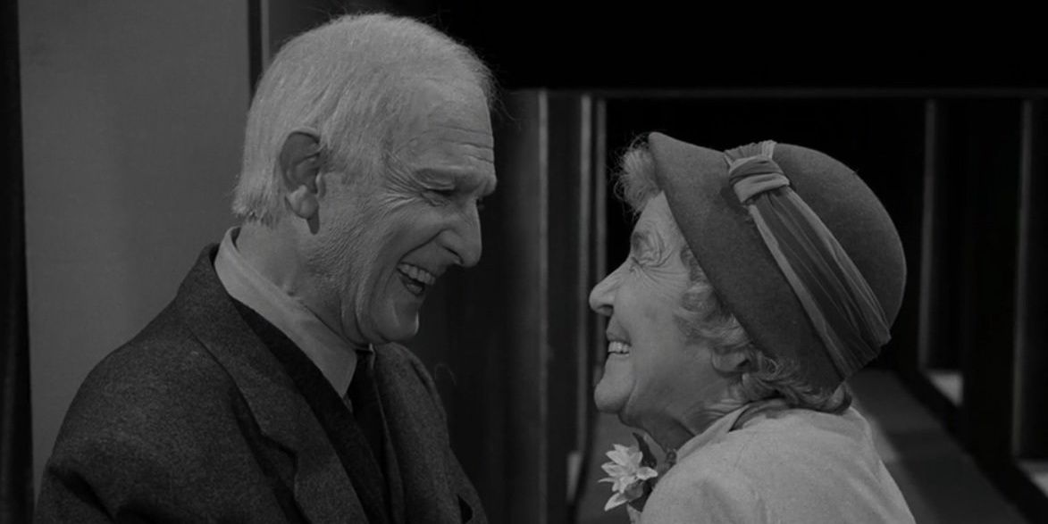 Joseph Schildkraut as John Holt &amp; Alma Platt as Marie Holt in The Twilight Zone:The Trade-Ins