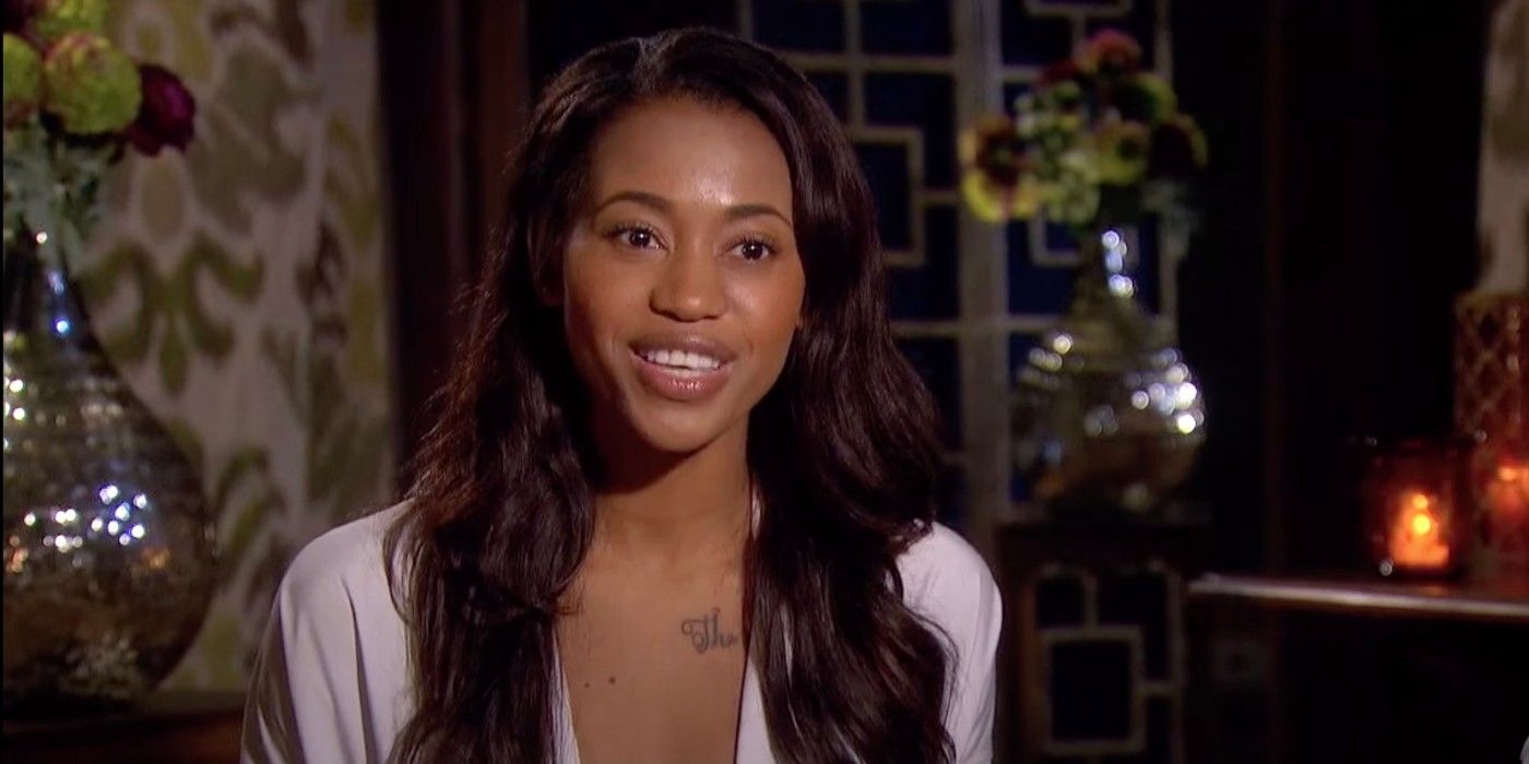 Jubilee Sharpe giving a confessional on The Bachelor
