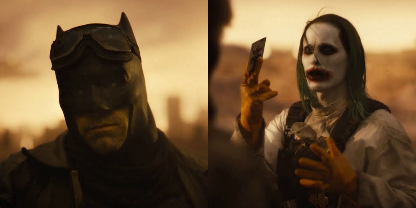 Knightmare Batman and Joker holding his truce card