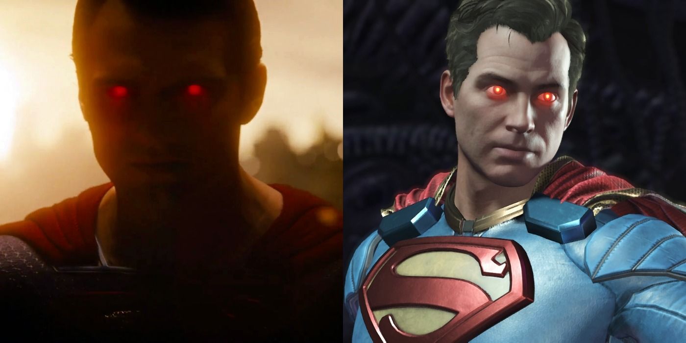 Superman in the Knightmare future and in Injustice 2, both with red eyes
