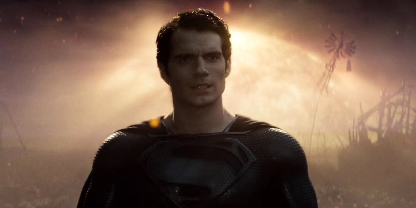 Superman's vision in Man of Steel with his black suit and devastated Earth