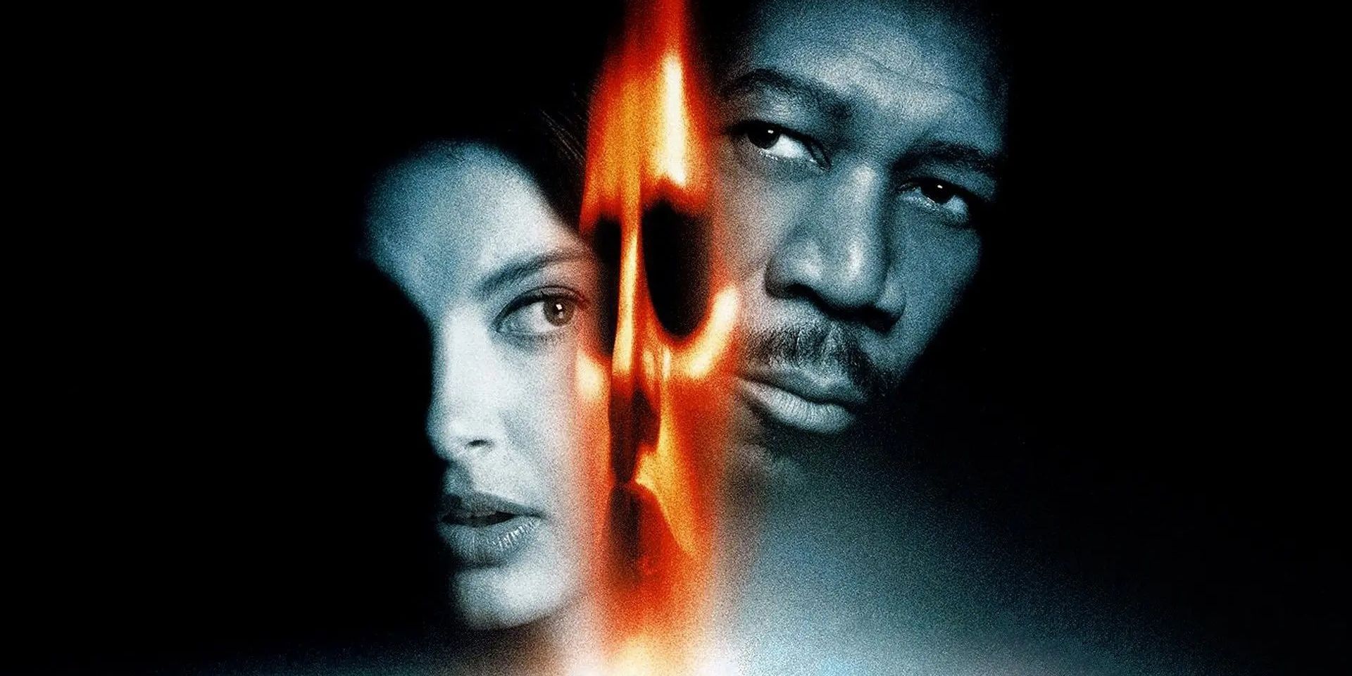 A flame between Morgan Freeman and Ashley Judd's heads