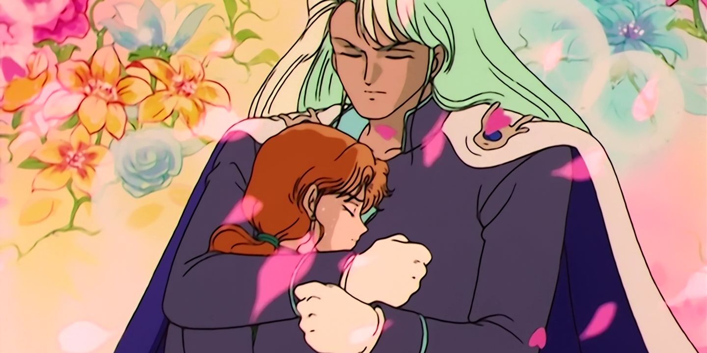 Kunzite holds Zoisite's dead body in Sailor Moon episode 35