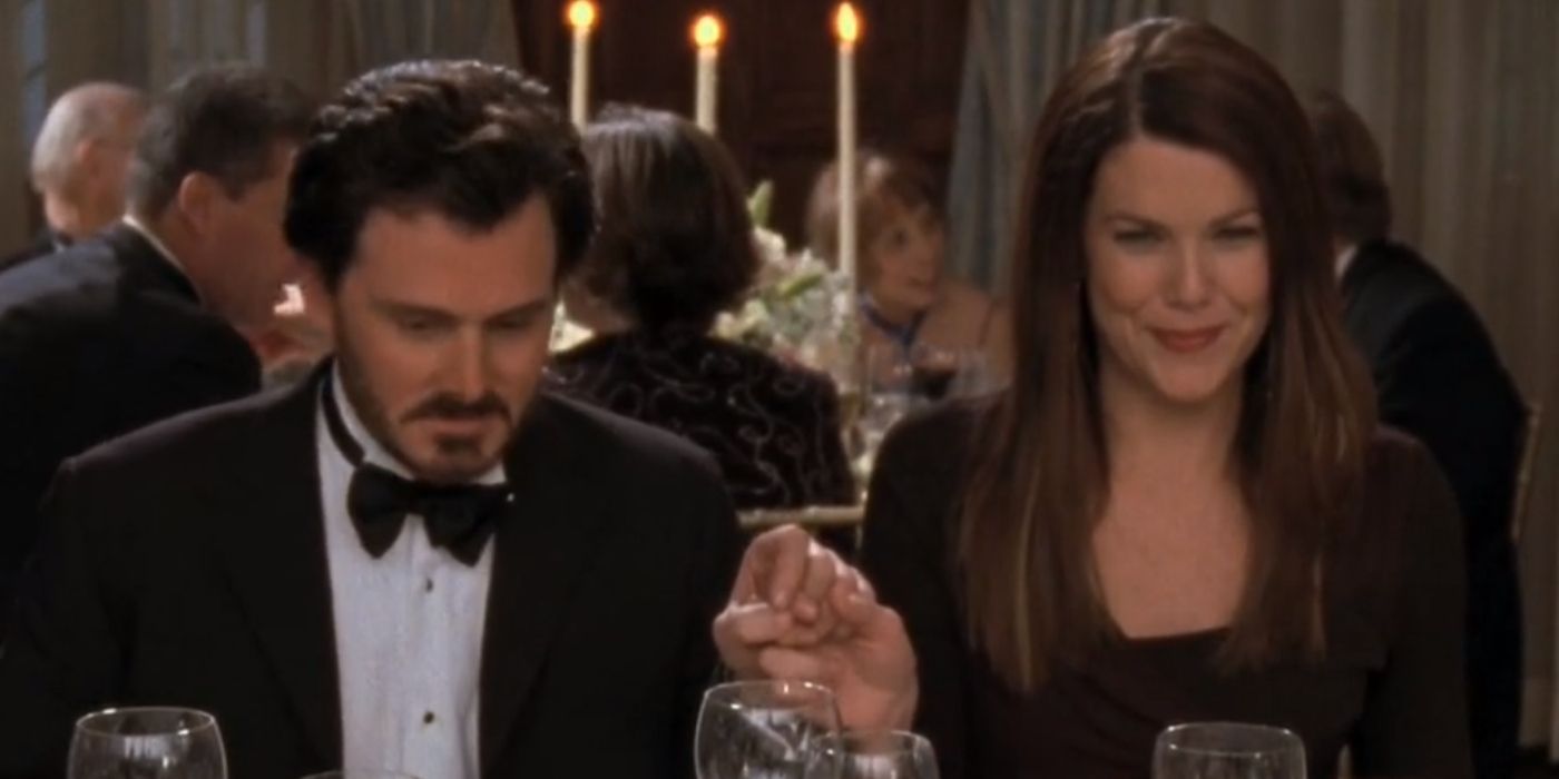 Lorelai and jason pretend to date at dinner on gilmore girls