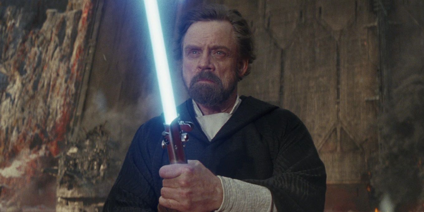 Projeção de Luke na Força confronta Kylo Ren em Crait em Os Últimos Jedi