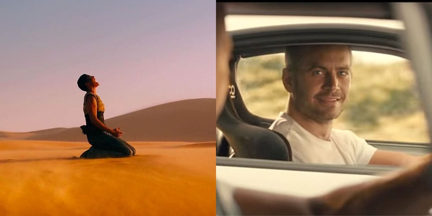 Furiosa in Mad Max Fury Road and Paul Walker in Fast and Furious 7