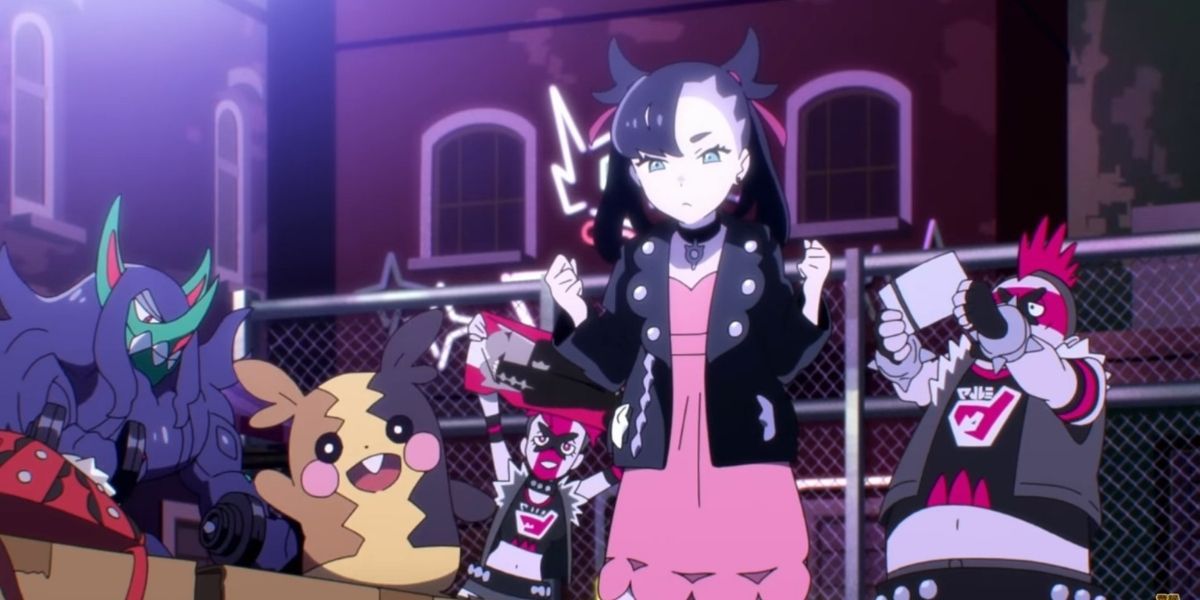 Marnie and her Pokémon team in the Twilight Wings anime