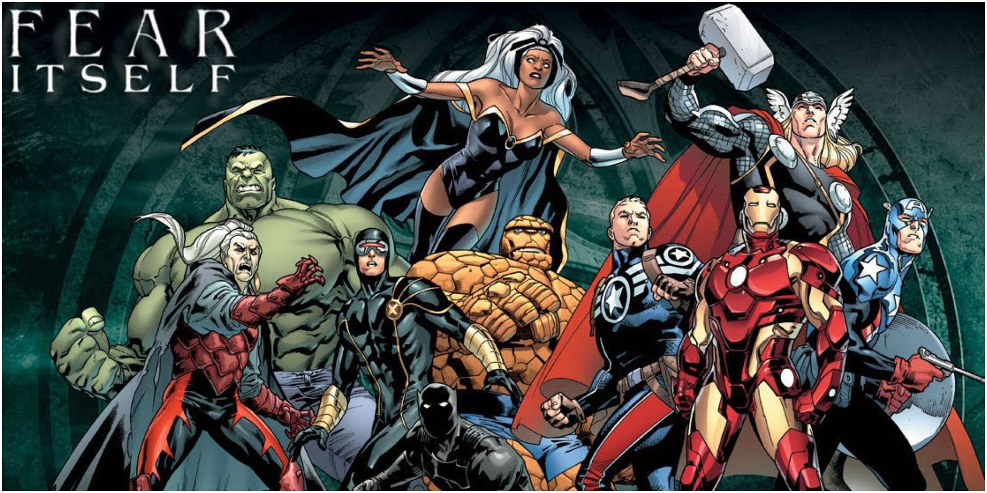 Marvel cover of the Fear Nothing with all the Avengers standing together