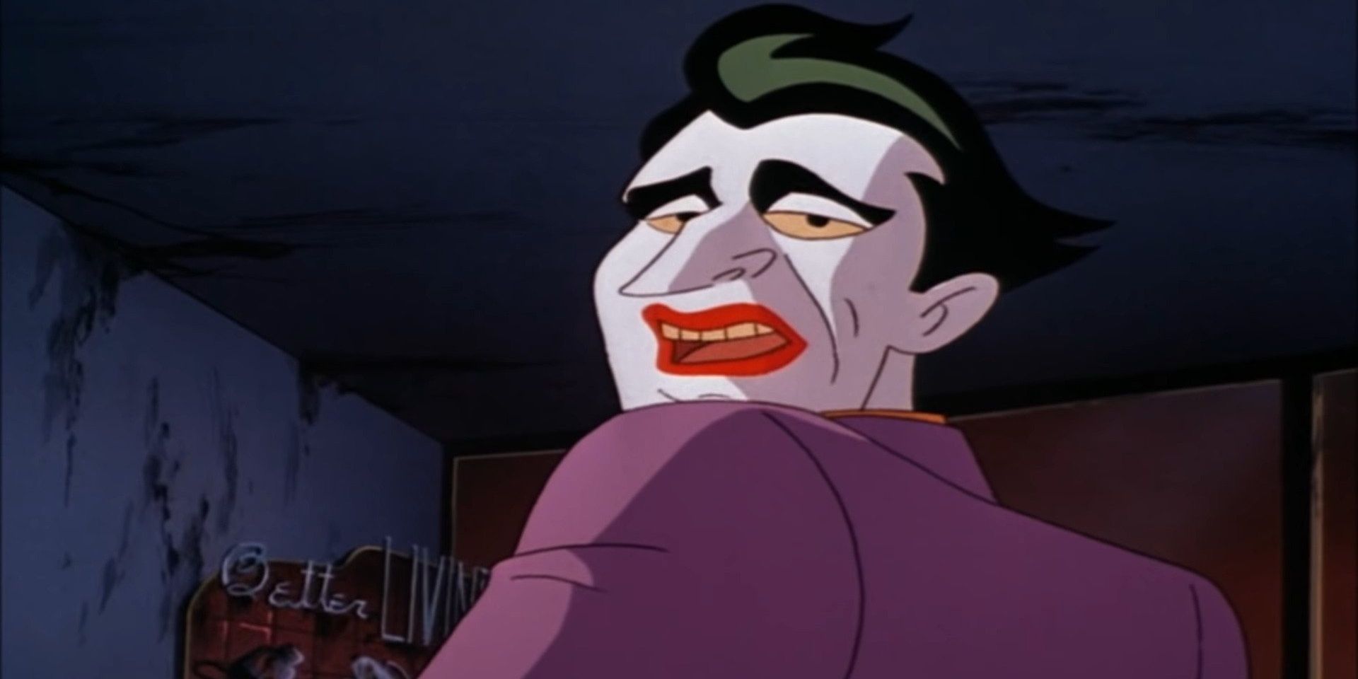 Joker looking over his shoulder in Mask Of The Phantasm