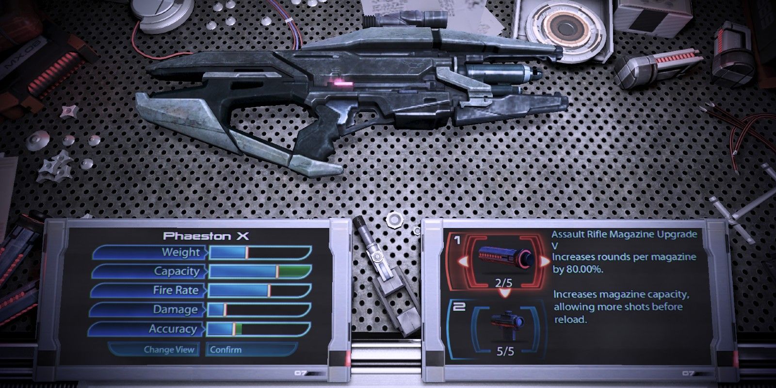 Players can purchase or unlock upgrades to mod their weapons in Mass Effect 3