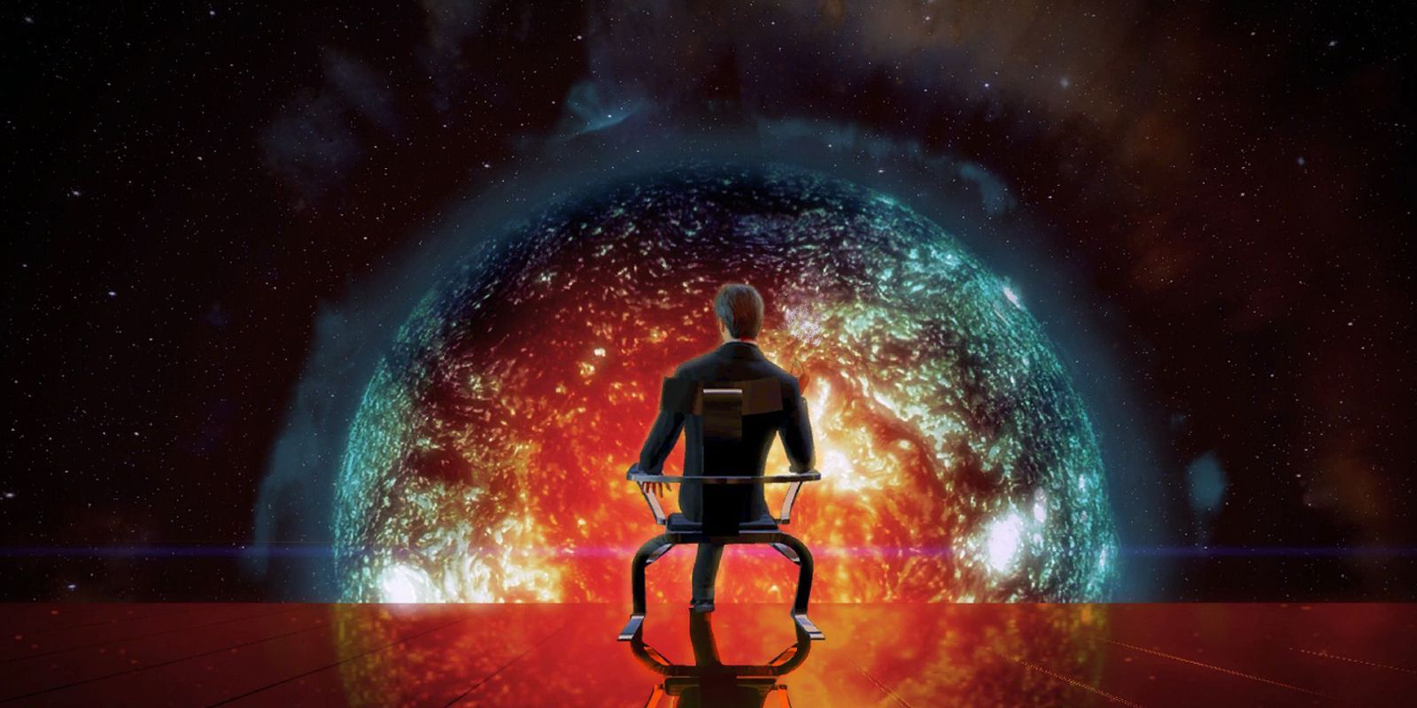 The Illusive Man in his chair from Mass Effect 2