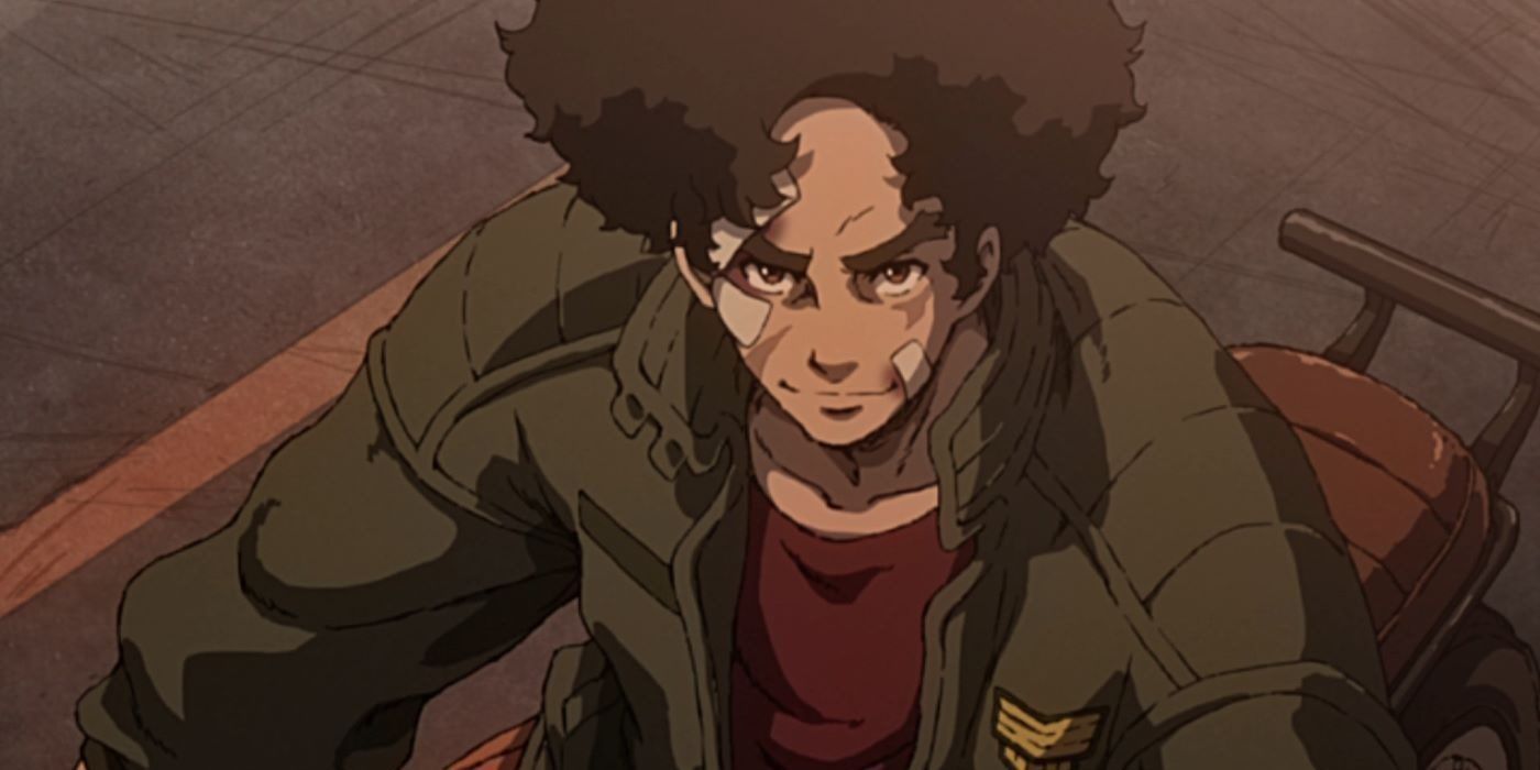 Joe looking up and smiling in Megalobox