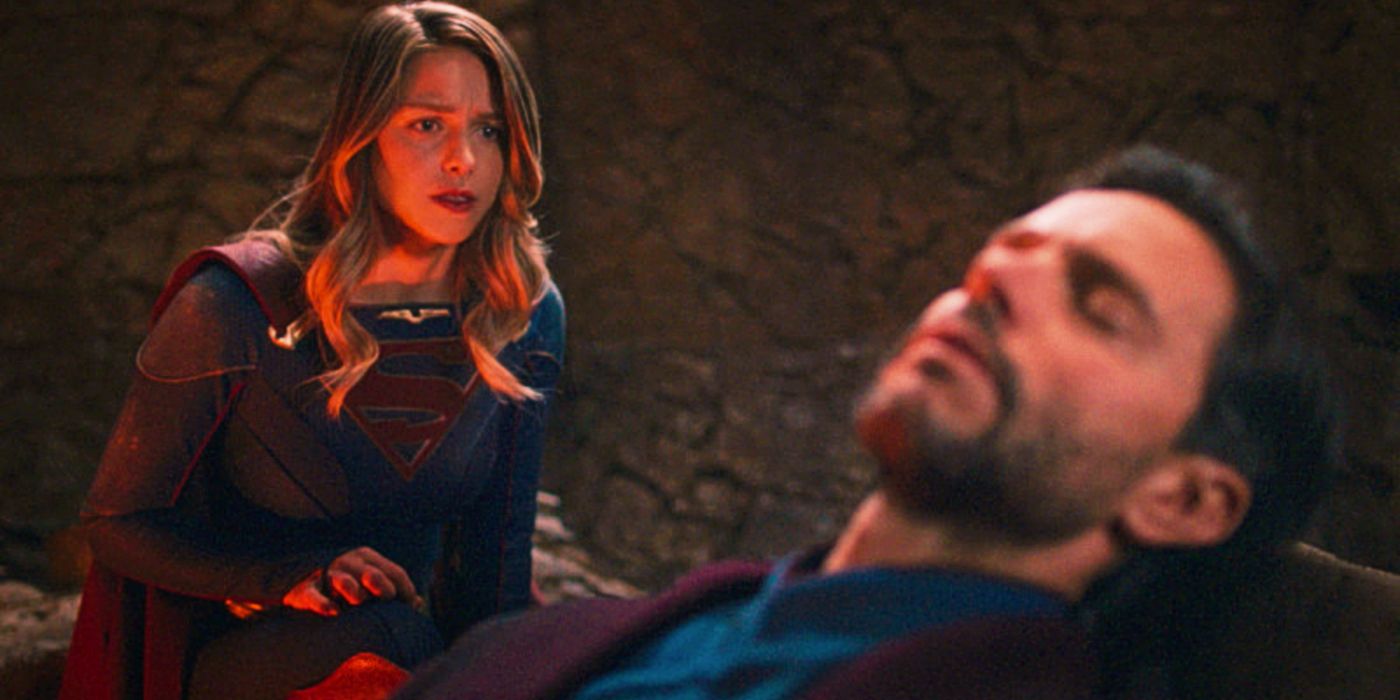 Melissa Benoist and Jason Behr as Kara and Zor-El in Supergirl