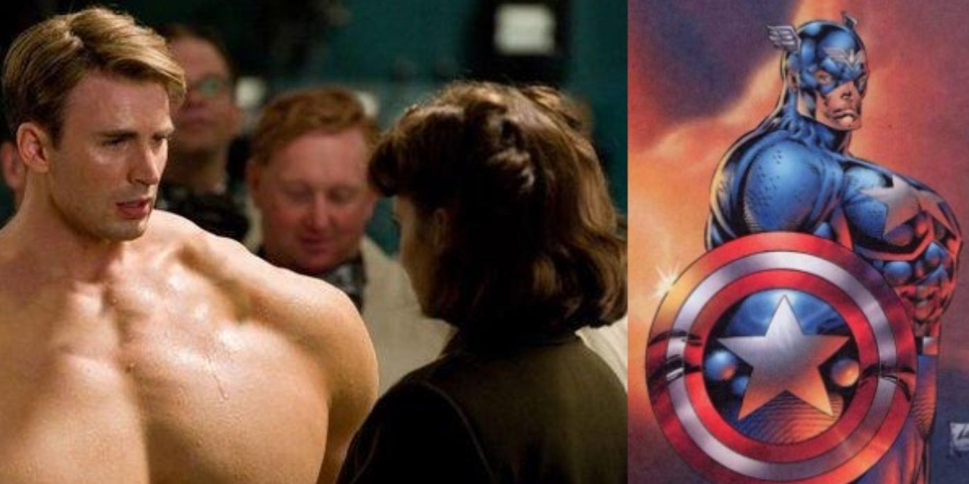 Meme featuring an edited Captain America (from the MCU) resembling Rob Liefeld&rsquo;s disproportionate version of Captain America