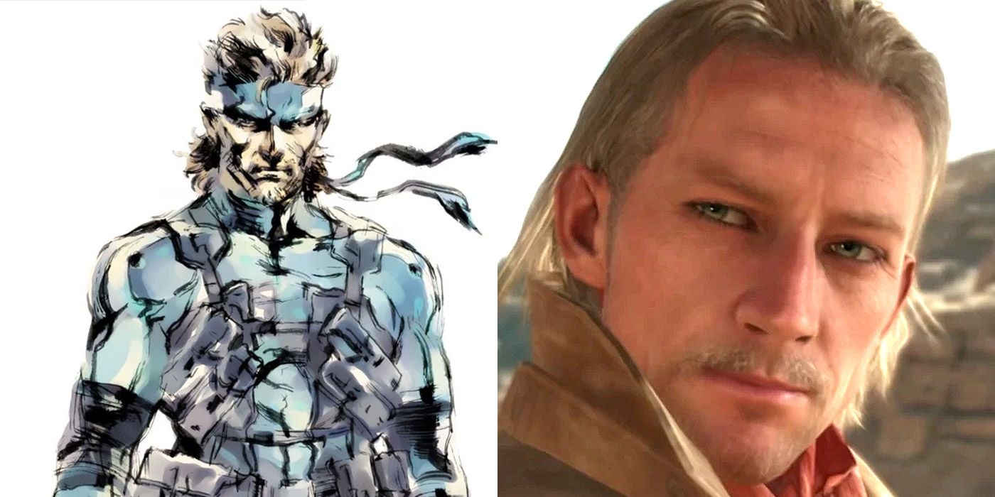 Split image featuring Solid Snake and Revolver Ocelot from Metal Gear Solid