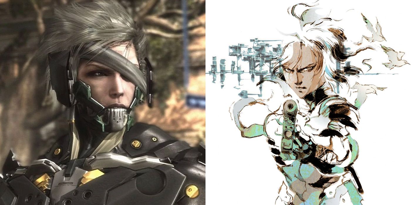 Split image of Raiden from Metal Gear Solid 2 &amp; Metal Gear Rising: Revengeance