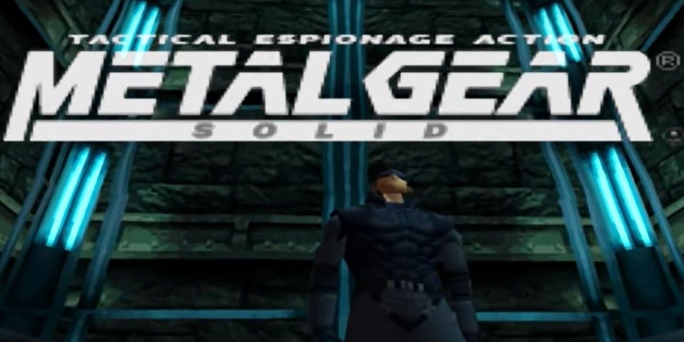 Title screen for Metal Gear Solid on PS1 