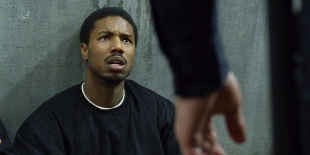 Michael B. Jordan looking up in Fruitvale Station