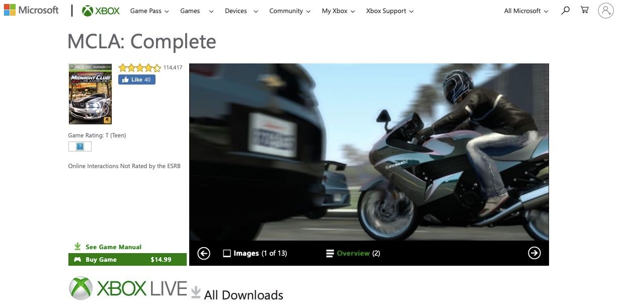 Midnight club los sales angeles xbox store