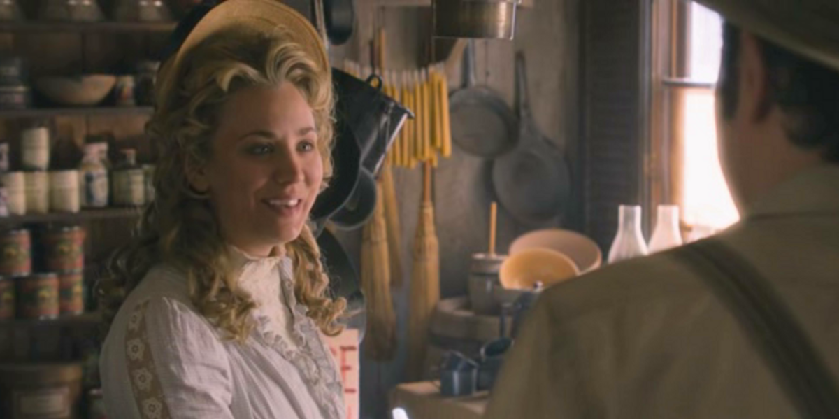 Kaley Cuoco smiles in Million Ways To Die In The West