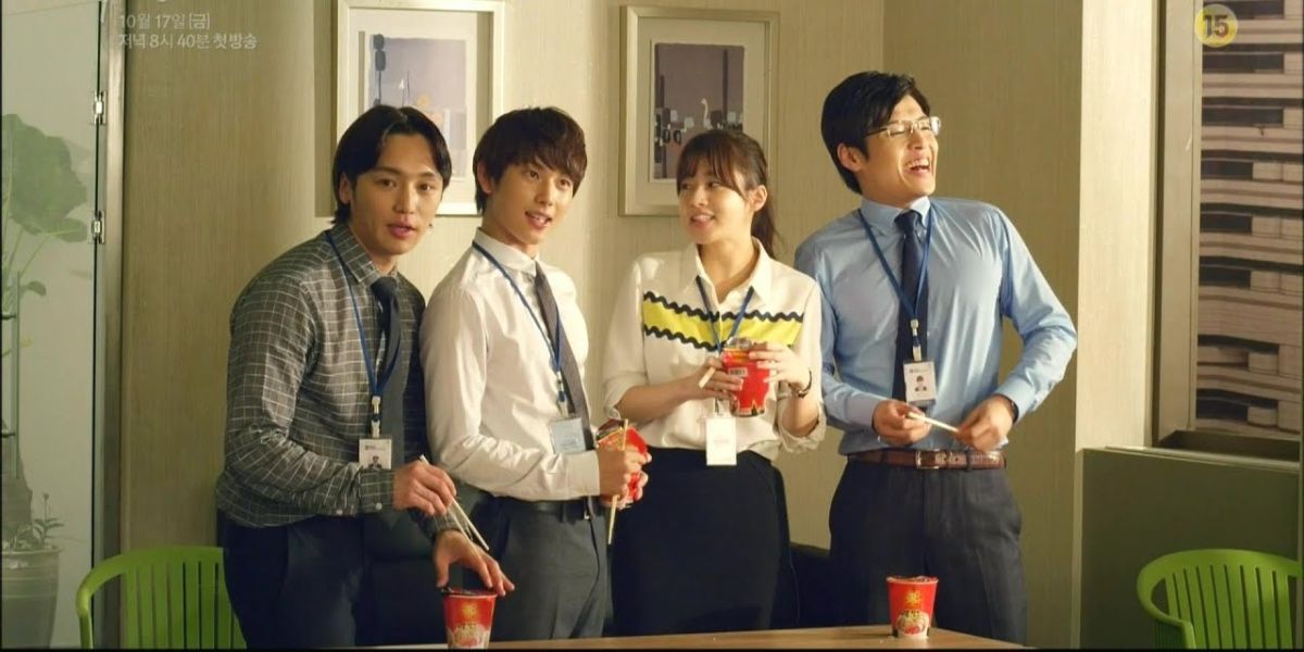 Jang Geu-Rae and colleagues in company break room in Misaeng: Incomplete Life