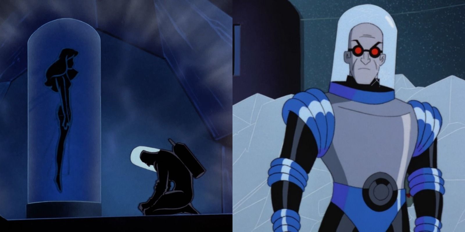 Mr. Freeze in BTAS and grieving over his terminally-ill wife