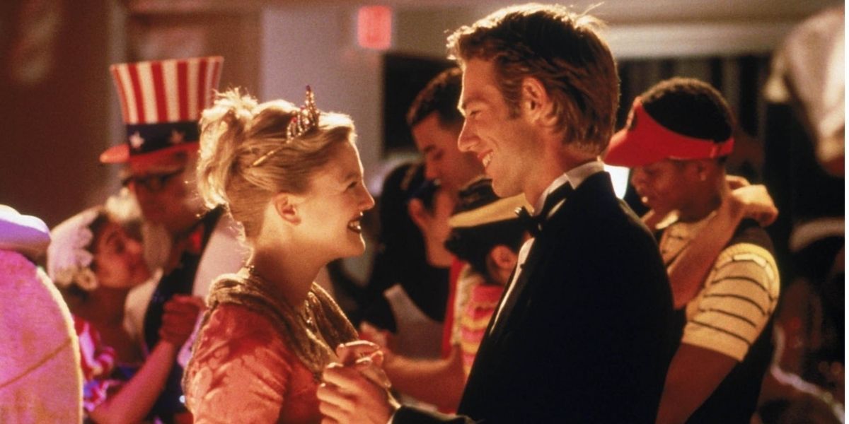 Josie (Drew Barrymore) dances with her high school teacher at prom