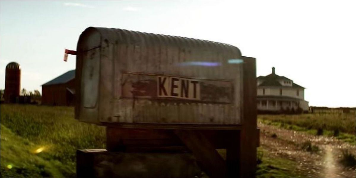 Superman flies towards the Kent Farm