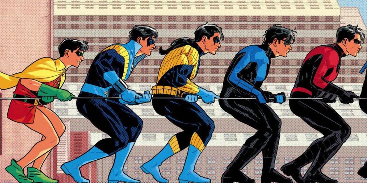 Dick Grayson's Robin and Nightwing costumes in DC Comics