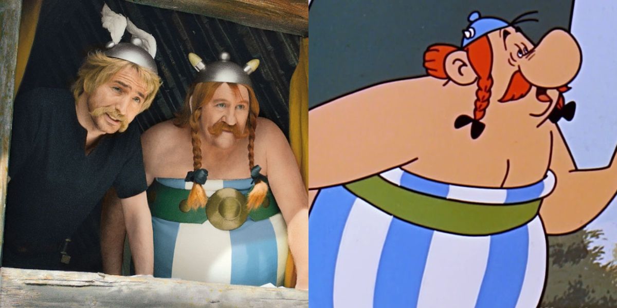 Obelix and Asterix looking out a window in Asterix At The Olympic Games