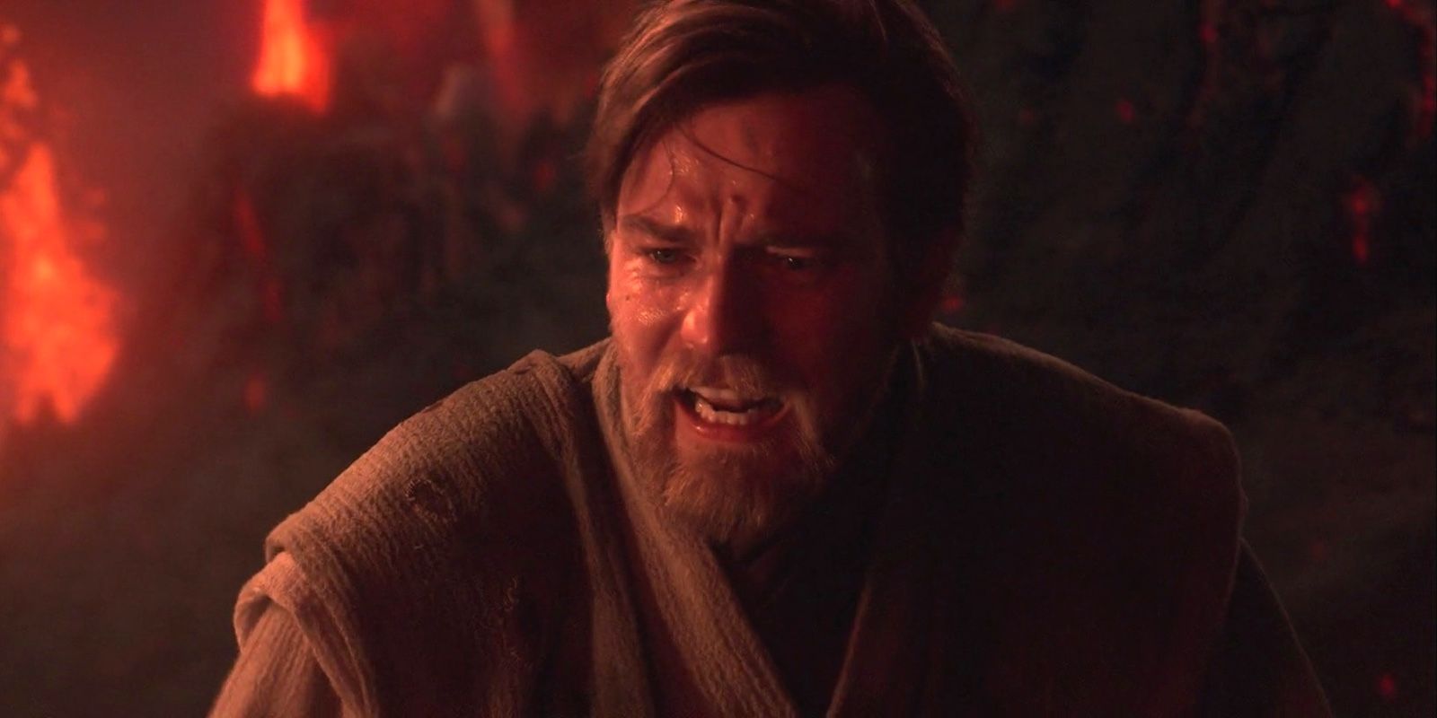 Obi Wan on Mustafar in Revenge of the Sith