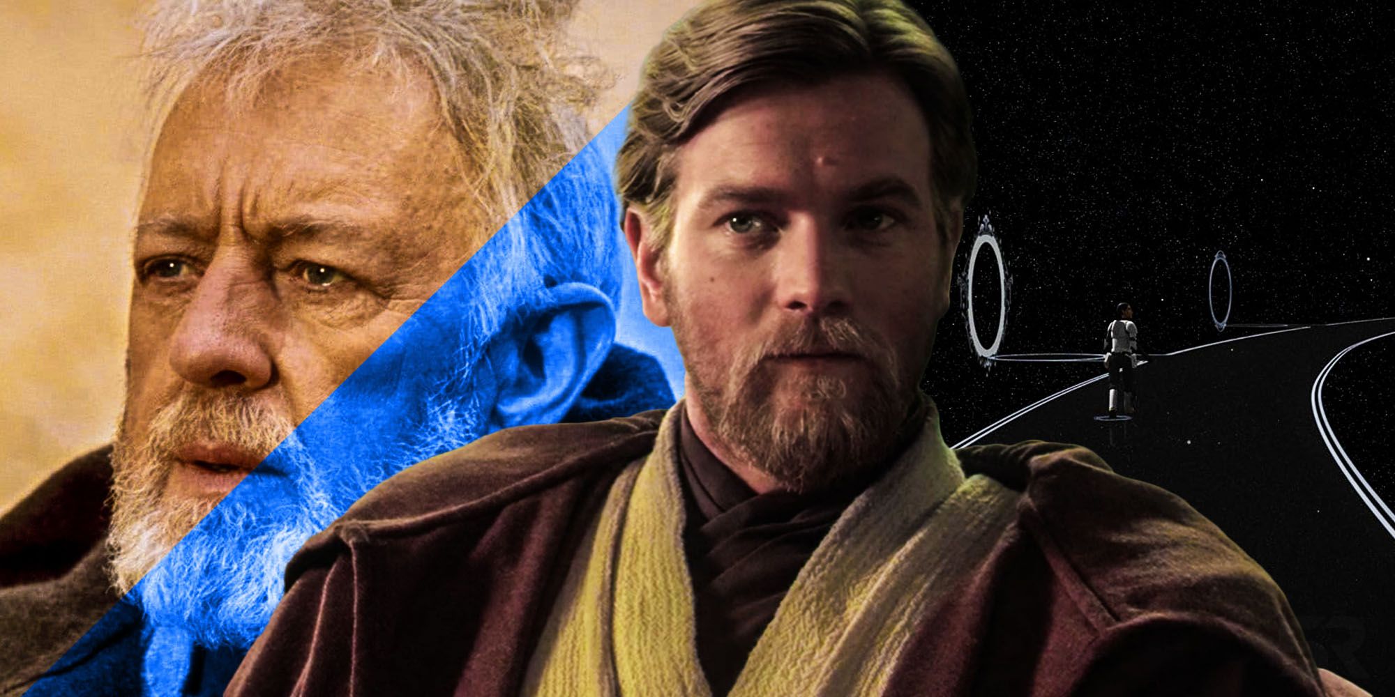 Obi Wan Kenobi in A New Hope and Attack of the Clones