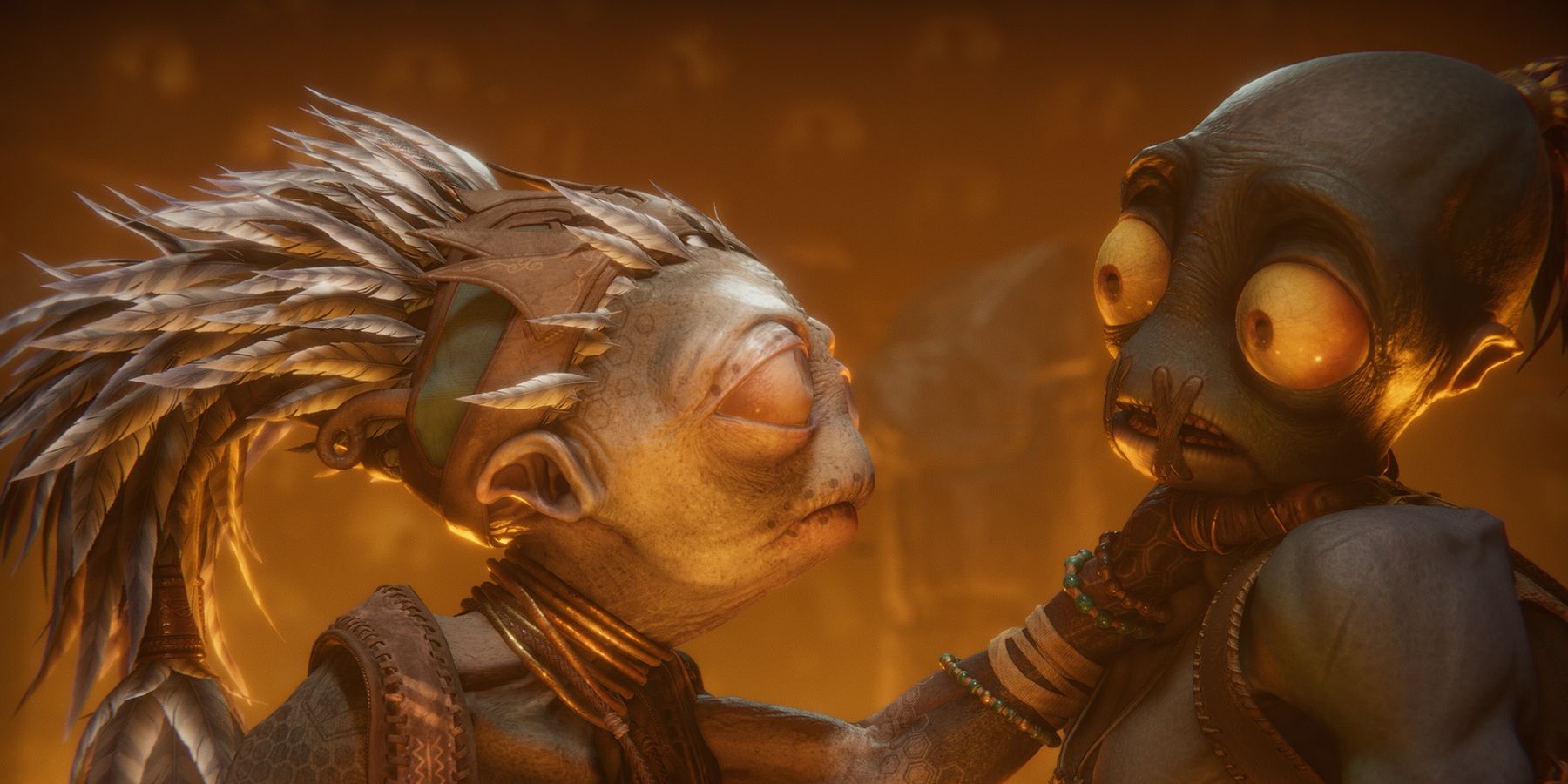 One creature strangles another in Oddworld Soulstorm