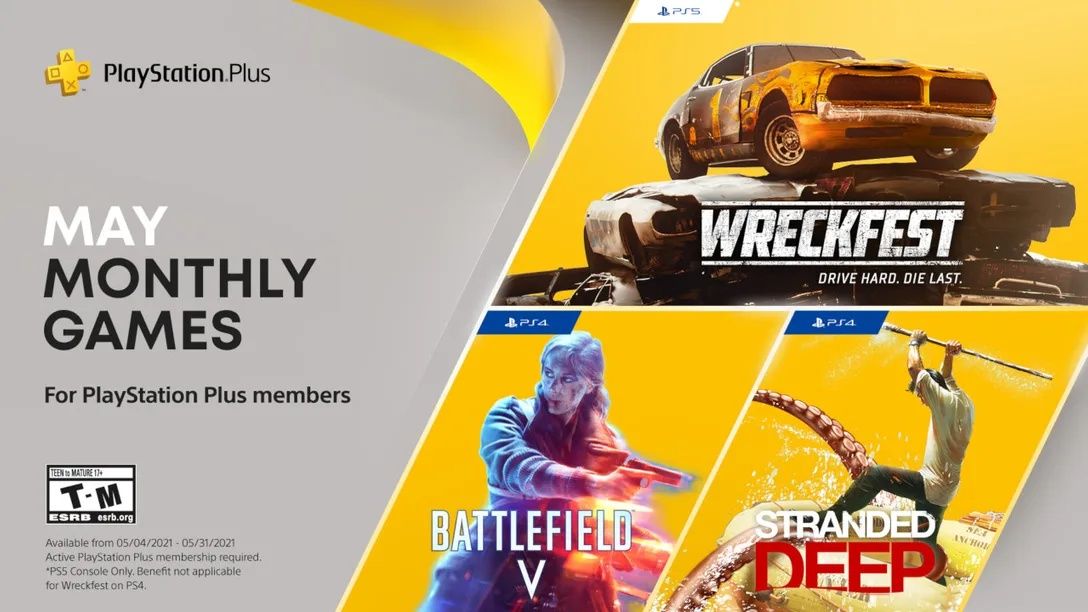 PS Plus Games For May 2021 Are Battlefield 5, Wreckfest, & Stranded Deep