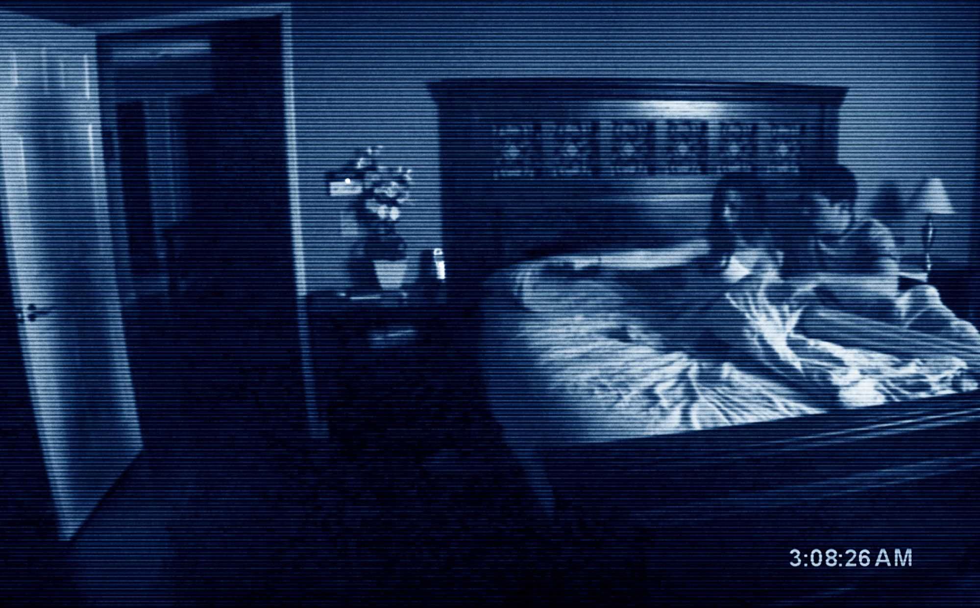 A frame from 2007's found footage horror hit Paranormal Activity.