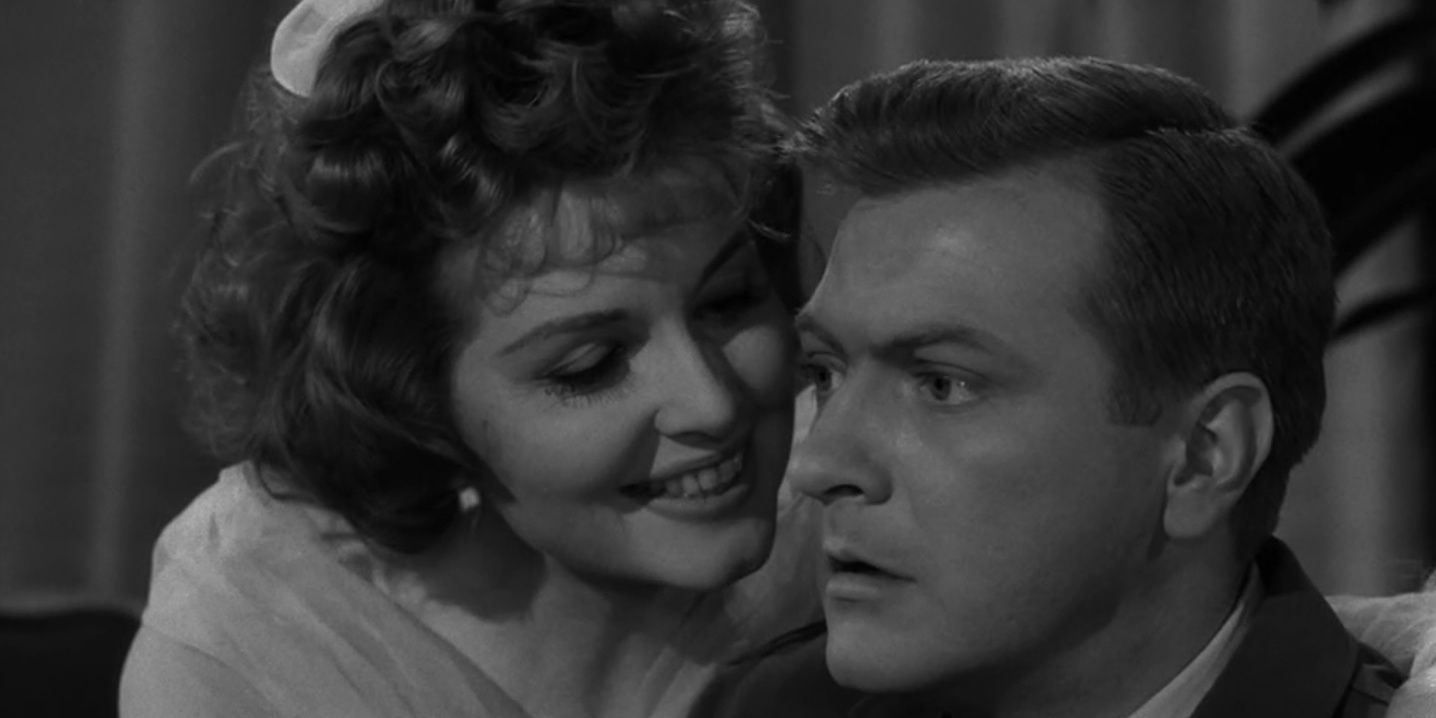 Patricia Barry as Leila &amp; George Grizzard as Roger Shackleforth in The Twilight Zone:The Chaser