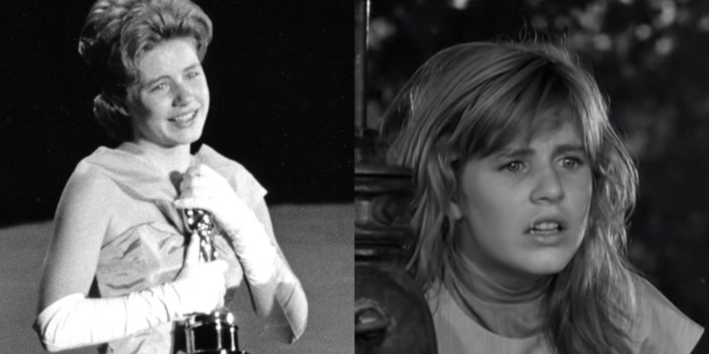 Patty Duke holding her Oscar, Patty Duke as Helen Keller in The Miracle Worker