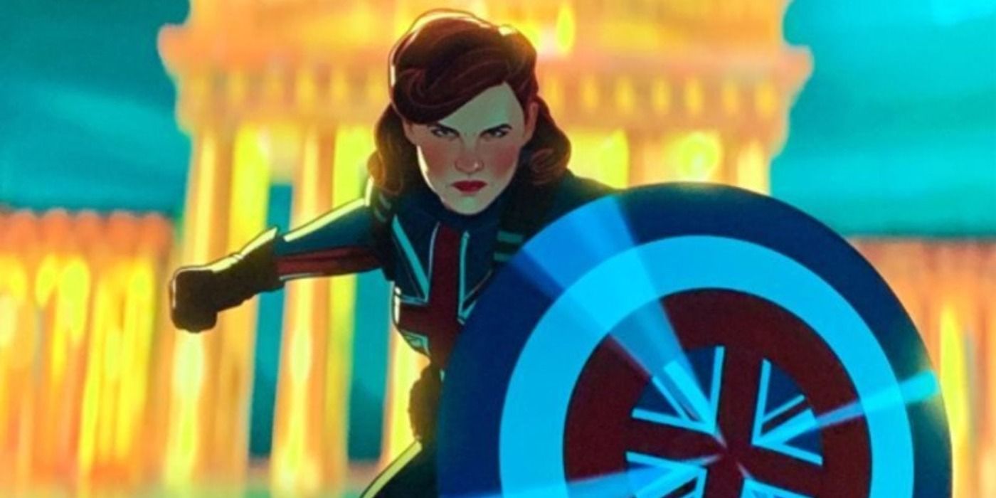 Peggy Carter poses with a shield in What If...?
