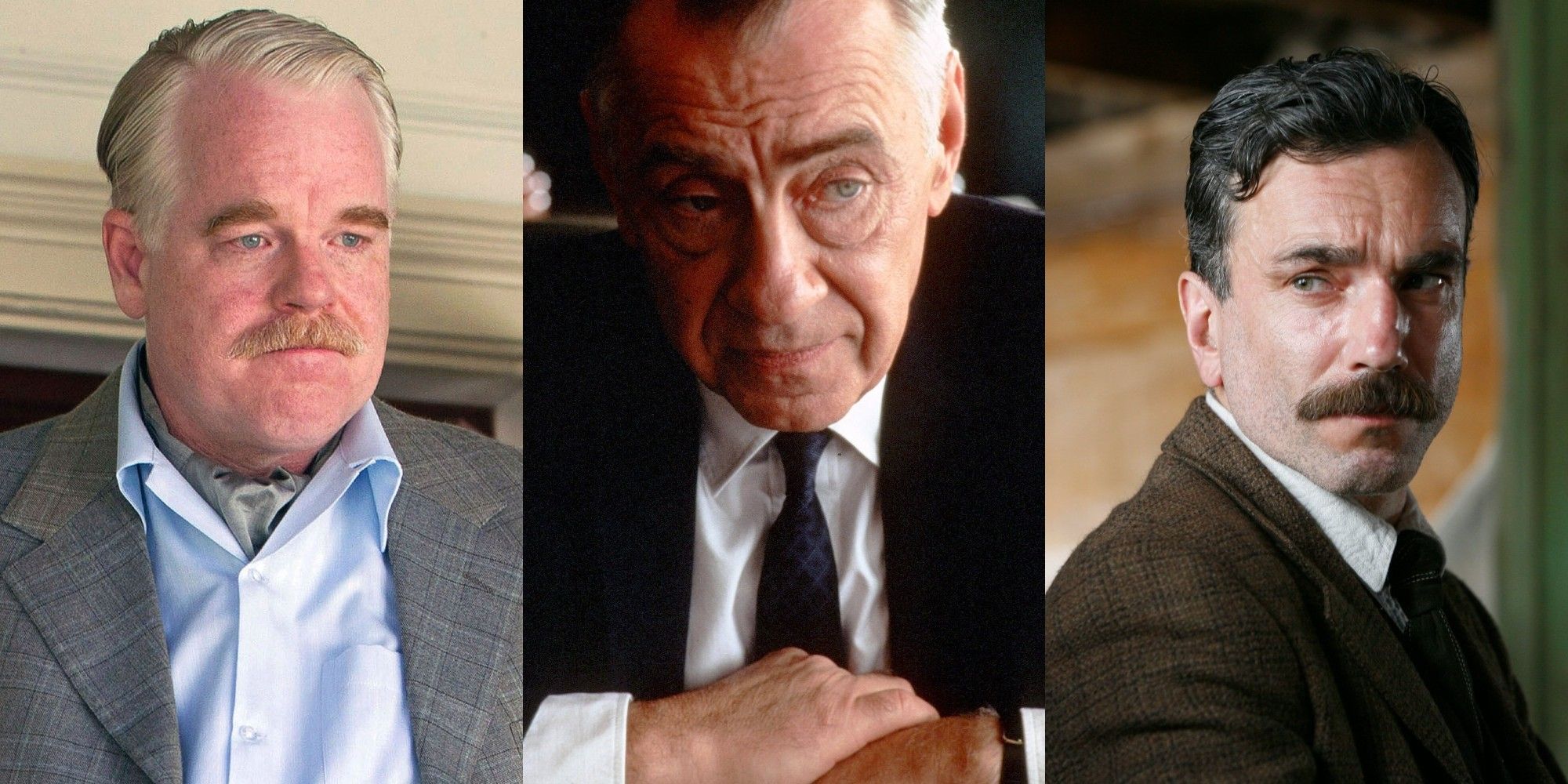 Philip Seymour Hoffman in The Master; Philip Baker Hall in Hard Eight; Daniel Day-Lewis in There Will Be Blood