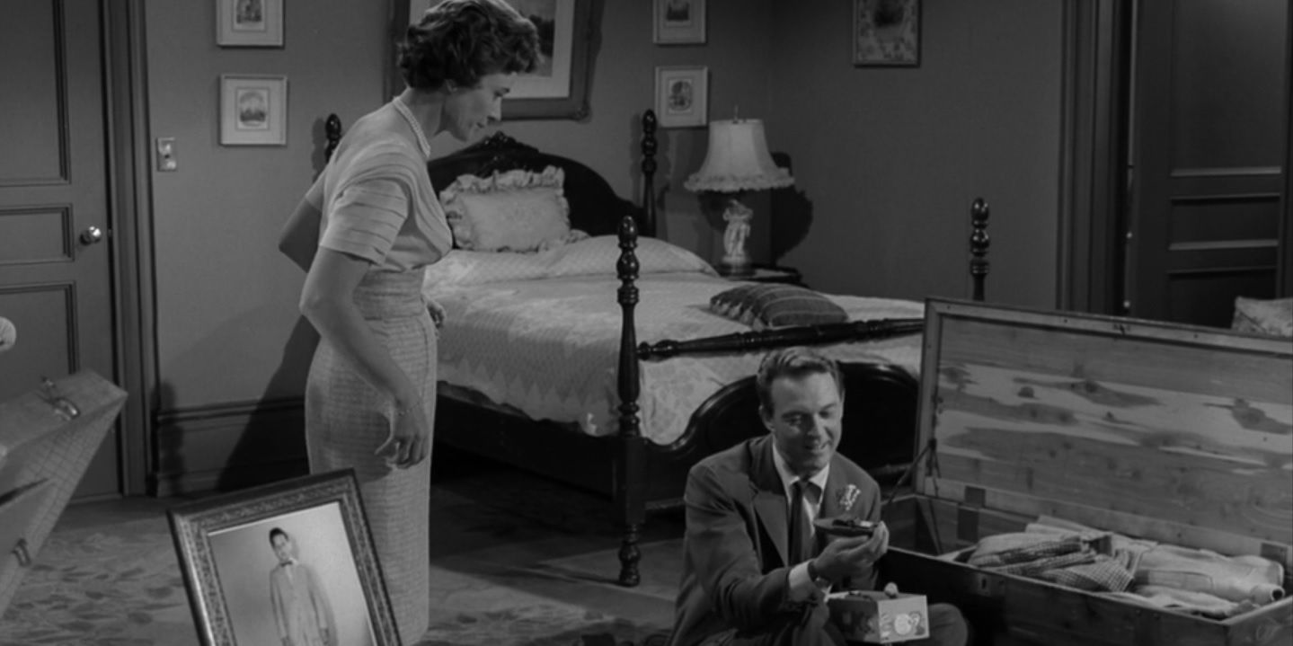 Phyllis Thaxter as Virgnia Walker &amp; Alex Nicol as Alex Walker in The Twilight Zone:Young Man's Fancy