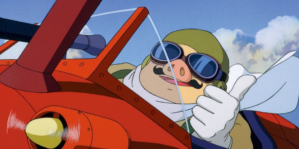 Porco Rosso gives a thumbs up in their plane