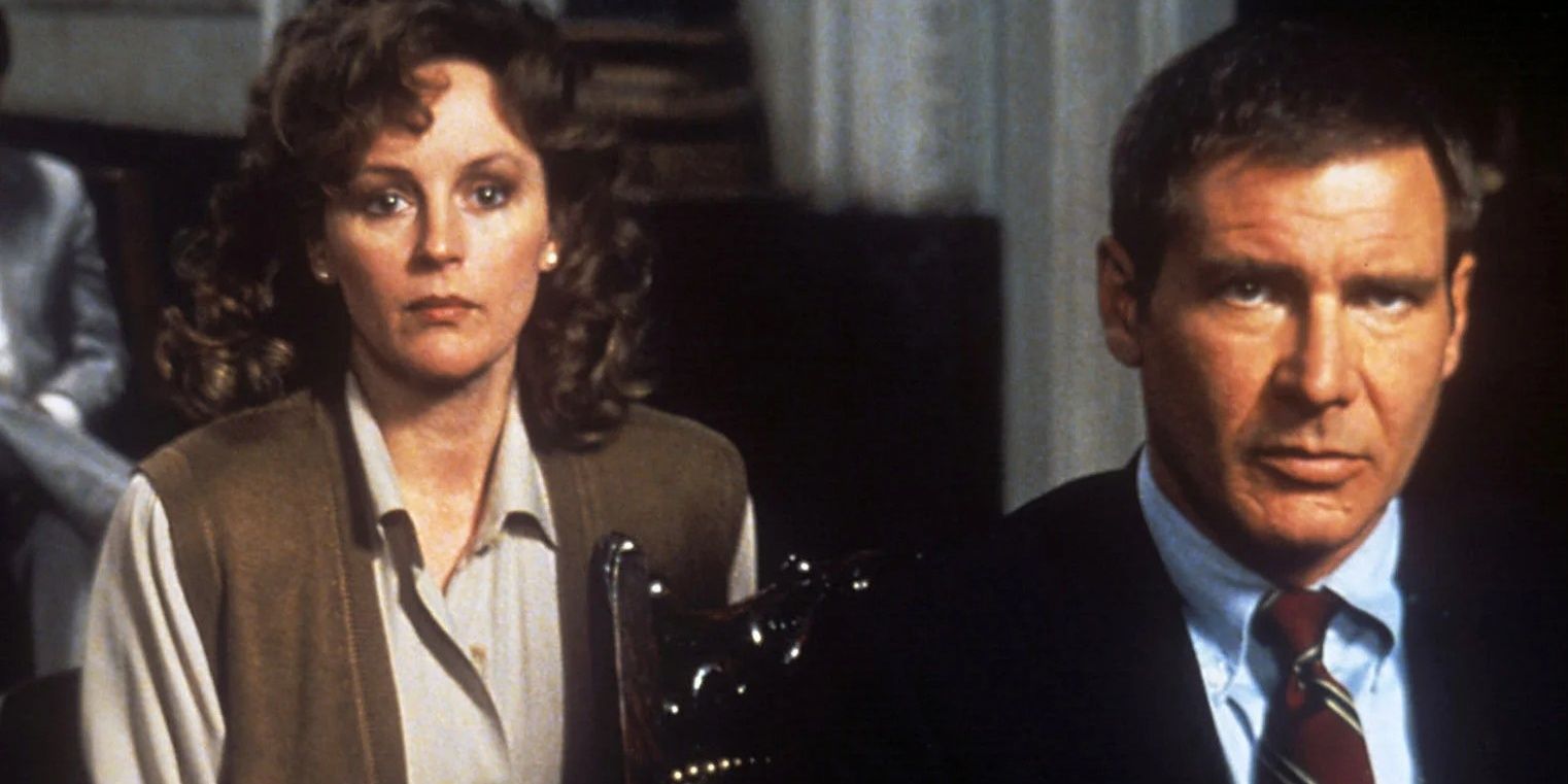 Harrison Ford and Bonnie Bedelia sitting in court