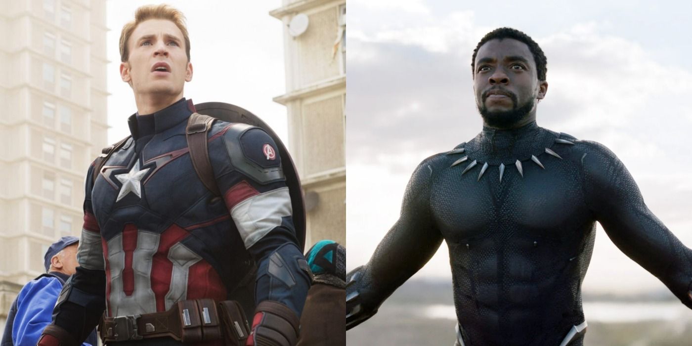 Split Image of Captain America and Black Panther