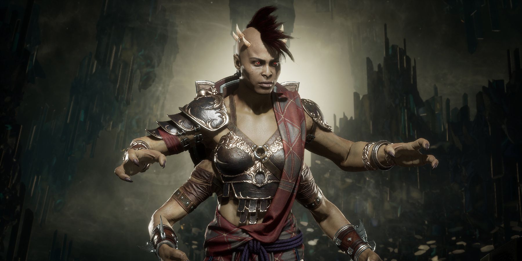 Queen Sheeva poses in Mortal Kombat 11