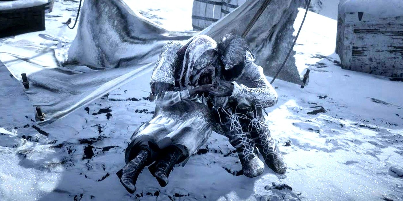 Поставь cold. Хавьер РДР смерть. Frozen Corpses of Orcs Soldiers.
