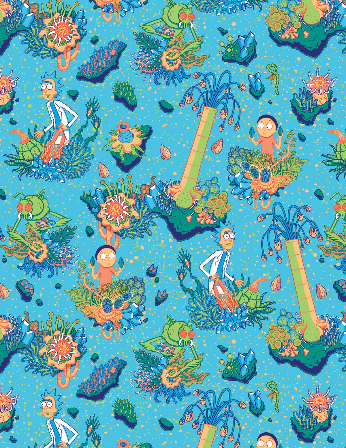 Rick and Morty Lootcrate Towel Pattern